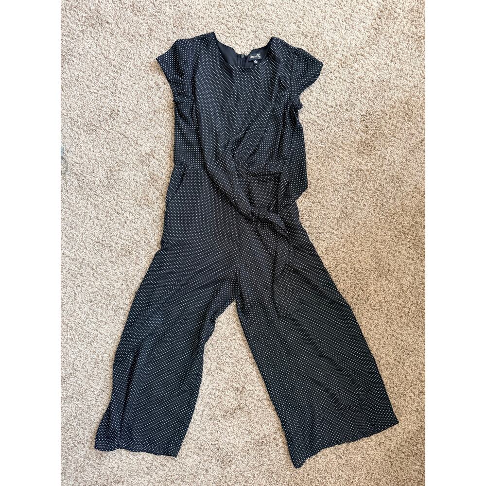 3 for $9 Dee Elly Black White polka dot romper tie front S EUC - Picture 7 of 8